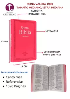 BIBLIA MEDIANA ROSA RVR066ec