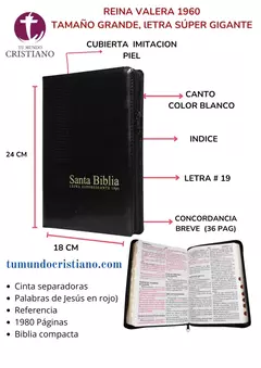 BIBLIA LETRA SUPER GIGANTE 19 PUNTOS CON ZIPER TAPA NEGRA RVR085cLSGiPJRZTI