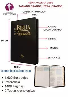 BIBLIA PREDICACIÓN NEGRO RVR086LGEEZTI