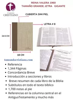 Biblia de Estudio Spurgeon Reina Valera 1960 Tela Marrón Claro Nuevo