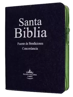 BIBLIA FUENTE DE BENDICIONES TAPA TIPO JEANS CIERRE VERDE RVR044cLMFBJZTI - comprar en línea