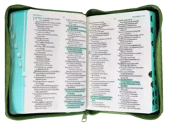 BIBLIA FUENTE DE BENDICIONES TAPA TIPO JEANS CIERRE VERDE RVR044cLMFBJZTI en internet