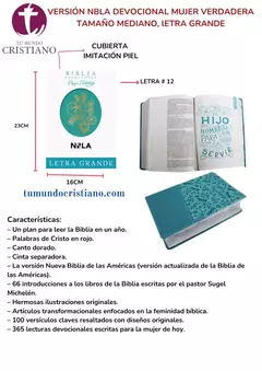DA. B. NBLA DEVOCIONAL MUJER VERDADERA IP LETRA GRANDE AQUA EPO5885 (SUJETO A DISPONIBILIDAD)