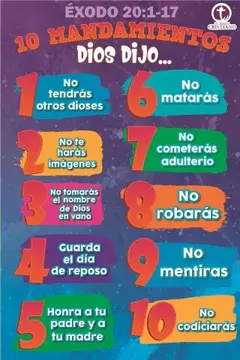 POSTERS PARA CLASE BIBLICA- LOS 10 MANDAMIENTOS