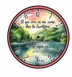 RELOJ REDONDO BÍBLICO JUAN 7:38