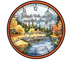 RELOJ REDONDO BÍBLICO 1 PEDRO 5:7