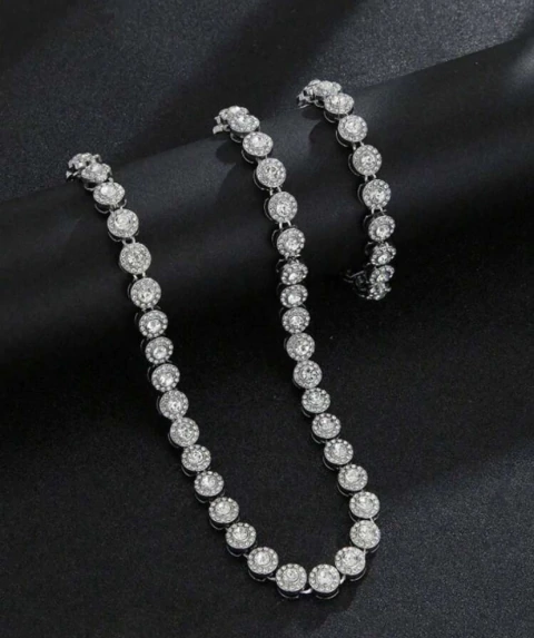 Conjunto riviera colar e bracelete