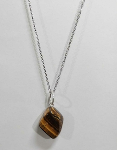 COLLAR OJO DE TIGRE CON CADENA DE ACERO - comprar online