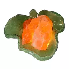LAMPARA DE SAL HOJA CERAMICA ESMALTADA
