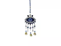 COLGANTE OJO TURCO OVAL METAL CON 3 CAMPANAS - comprar online