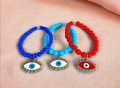 PULSERA CON DIJE OJO TURCO GRANDE