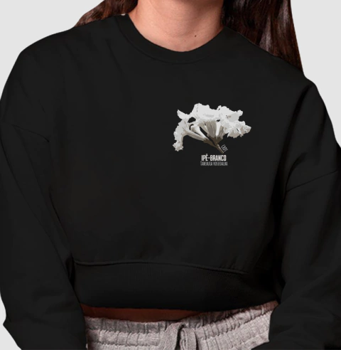 Cropped moletom Ipê-branco