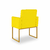 Kit 02 Poltronas Cadeira sala Decorativa- Base Ferro Dourado