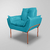 Poltrona Decorativa Recepção de Luxo - Base de Ferro Cobre - comprar online