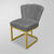 Cadeira Recepção Industrial Flor - Base De Ferro Dourado