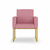 Kit 02 Poltronas Cadeira sala Decorativa- Base Ferro Dourado