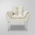 Poltrona Decorativa Recepção de Luxo - Base de Ferro Cinza na internet