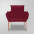Poltrona Decorativa sala/salão de Luxo - Base de Ferro Rose - loja online