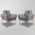 Imagem do Kit 02 Poltronas Luxo Moderna 12 Cores - Base Ferro Rose