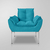Kit 02 Poltronas + Namoradeira Luxo 12 Cores - Base Ferro Cinza - loja online
