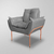 Poltrona Decorativa sala/salão de Luxo - Base de Ferro Rose