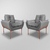 Imagem do Kit 02 Poltronas Luxo Decorativa 12 Cores - Base Ferro Cobre