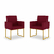 Imagem do Kit 02 Poltronas Cadeira sala Decorativa- Base Ferro Dourado
