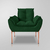 Kit Namoradeira + Poltrona Luxo 12 Cores- Base De Ferro Rose - Dávila Decor | Poltronas Exclusivas e Confortáveis 