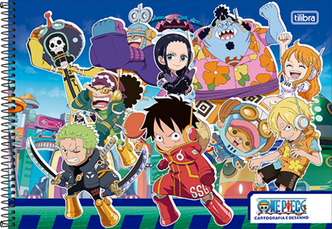 Caderno Cartografia Capa Dura One Piece 80F