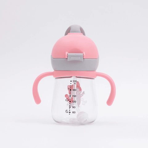 COPO TRITAN INFANTIL COM ALCA REMOVIVEL E CANUDO DE SILICONE 220ML LIA