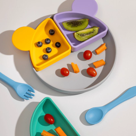 PRATO REFEIÇÃO SILICONE INFANTIL COM DIVISORIAS REMOVIVEIS