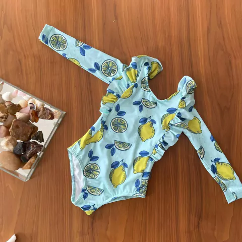 Maiô praia pera elastano toddler proteção uv50+ - VERDE ÁGUA