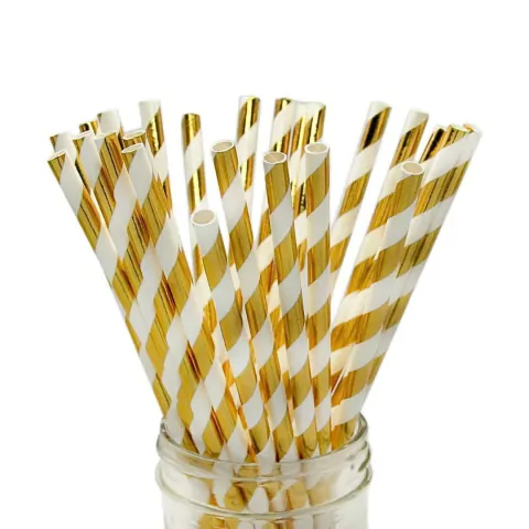 Canudos de Papel Variados Metalizados