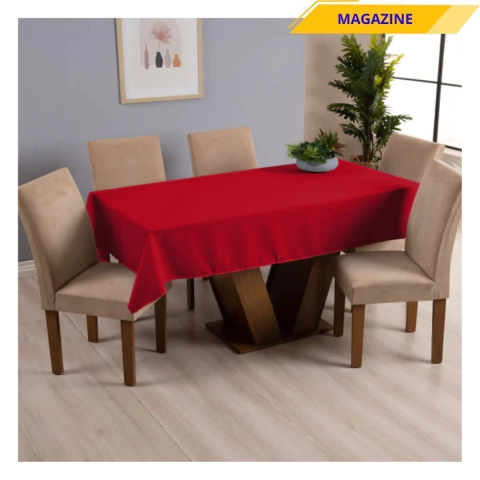 Toalha de Mesa Vermelha 2,50m x 1,40m 8 Lugares - comprar online