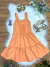 Vestido de Alça Infantil Laranja Casual Festas Luxo - Festella Festas