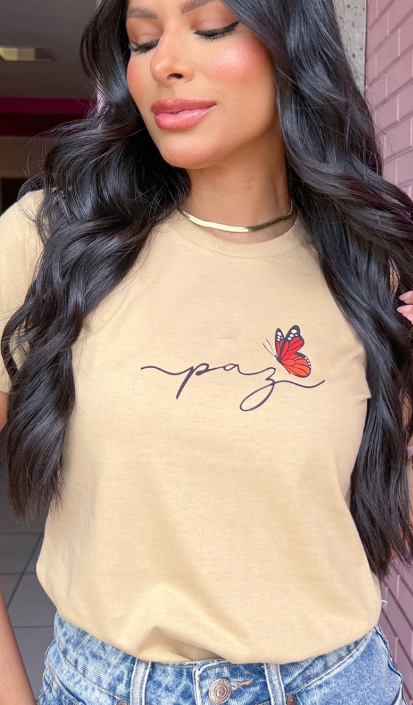 Tshirt Paz Borboleta