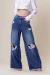 CALÇA JEANS MÉDIO WIDE LEG DESTROYED - comprar online
