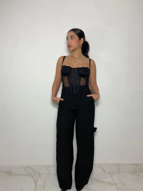 CORSET RENDADO - preto - comprar online