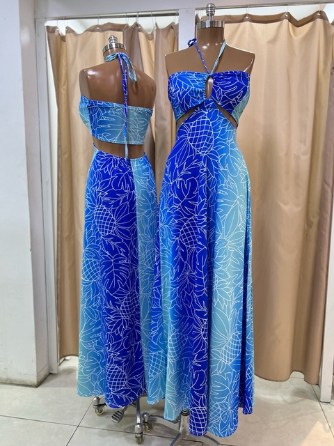 VESTIDO LONGO LINA - Estampa abacaxi