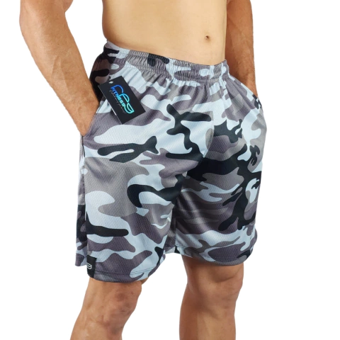 Shorts Militar Sport Aero Cinza Camuflado