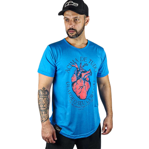 Camiseta Long Azul Acima de Tudo