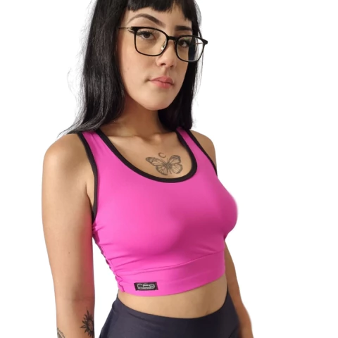 Top Simples Poliamida Rosa Liso - comprar online