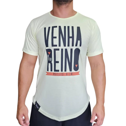 Camiseta Long Amarela Venha o Teu Reino