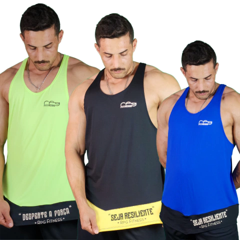 Regatas Cavada Bicolor Motivacional Rpg Fitness