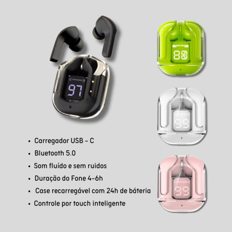 Fone de ouvido Bluetooth sem fio