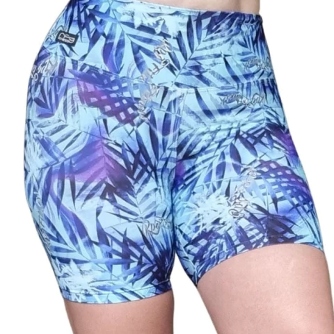 Shorts Poliamida Digital Coqueiro Azul