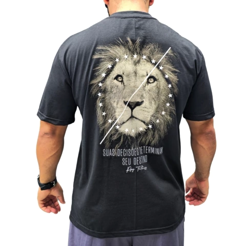 CAMISETA OVERSIZED LEÃO SUAS DECISÕES DETERMINAM - comprar online