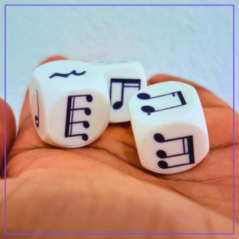 Kit 6 Dados Rítmicos | Dados com Figuras Rítmicas - comprar online