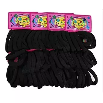 Elástico para Cabelo Pretos - 72 Unidades
