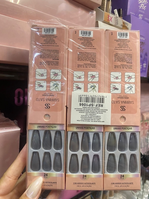 Unhas Postiças Autocolantes Cinza Bailarina - 12 Unidades - SP 1065 Sabrina Sato - buy online